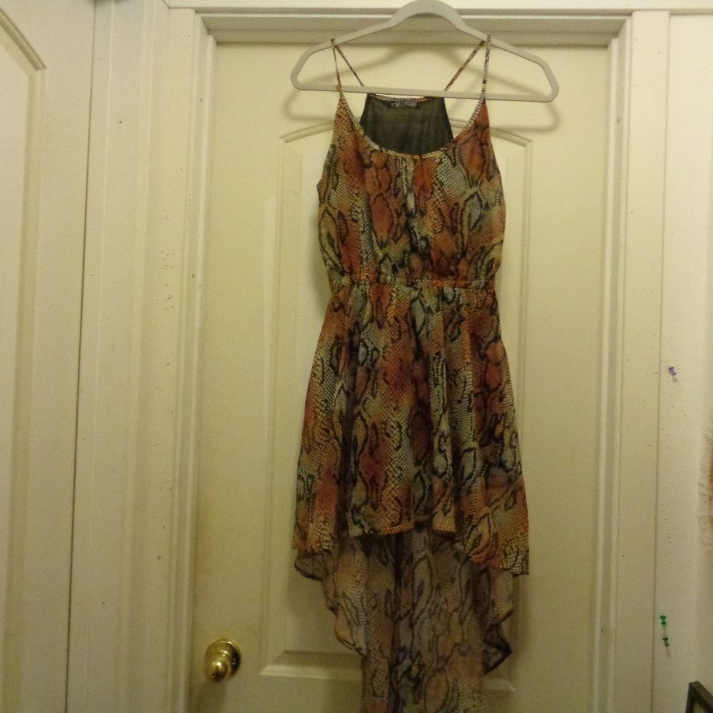 PYTHON TRIBAL JUNGLE LOVE CULTURE HI LOW CLUB DRESS S